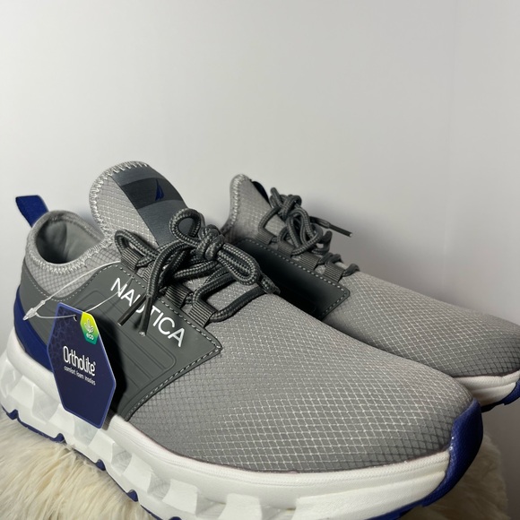Nautica Men's Gray and Blue Sneakers - Picture 1 of 2